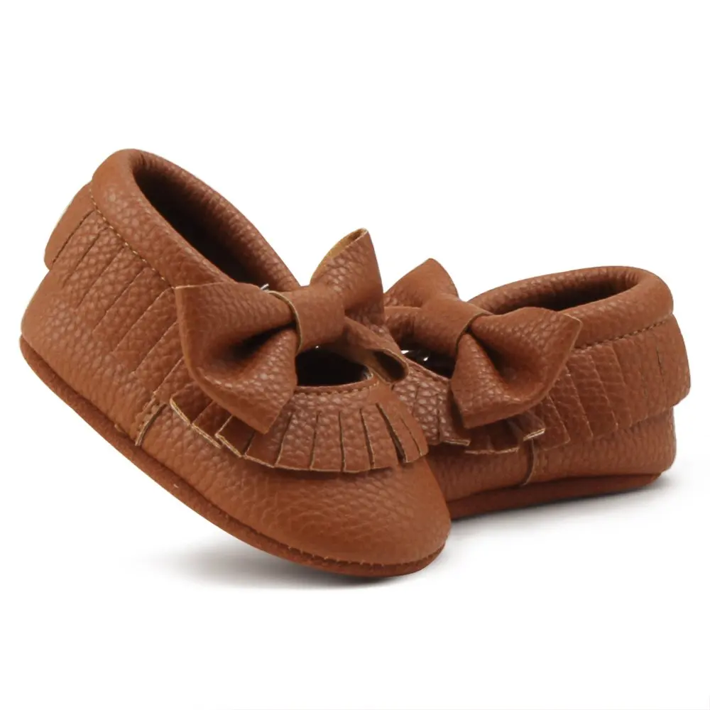  2021 Hot Selling Soft Sole Tassel Bowknot Moccasinss Crib Shoes Infant Toddler