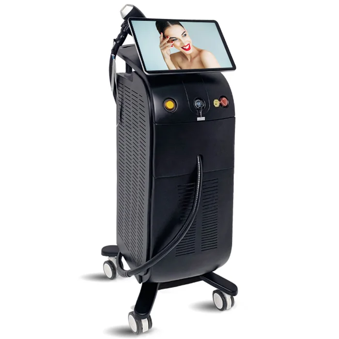 Newest 3 wavelength 755nm 1064nm 808nm professional ice painless diode laser hair removal machine