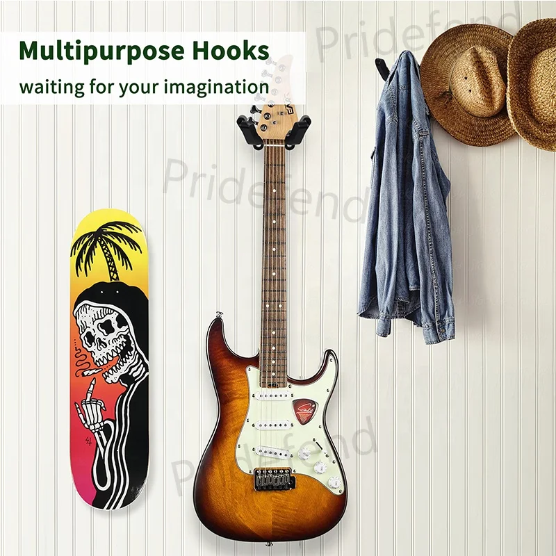 2 Packs Skateboard Wall Mount Hanger Storage and Display Foldable Skateboard Rack