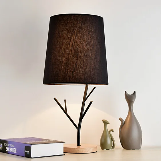 Креативный дизайн Минималистичная Настольная лампа с деревянной основой и веткой для домашнего декора
