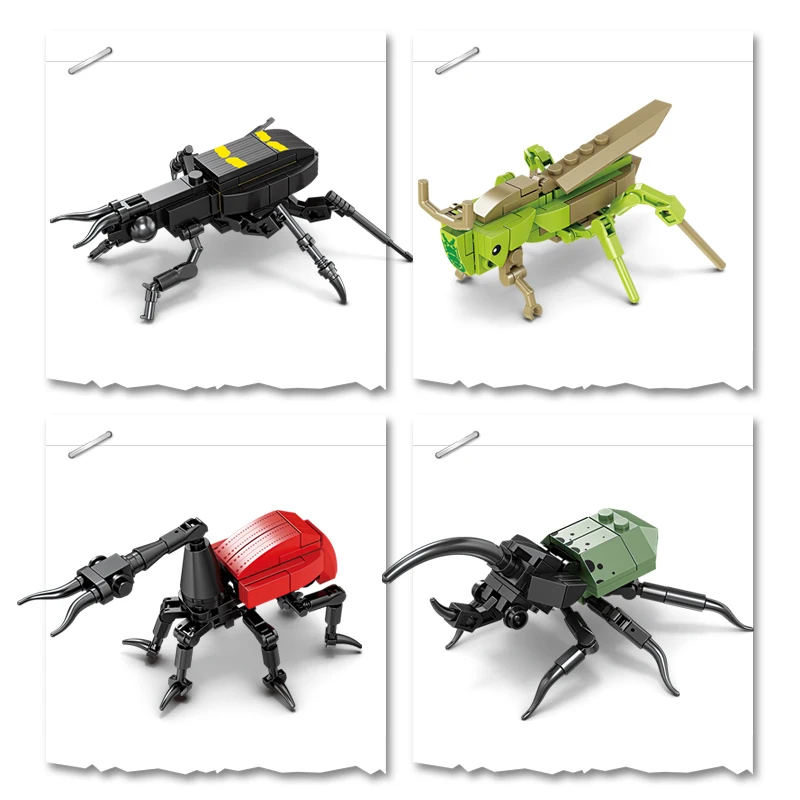KAZI 80041 Insect Series plastic building block sets children colorful educational toys newly designed DIY animal Blocks toy