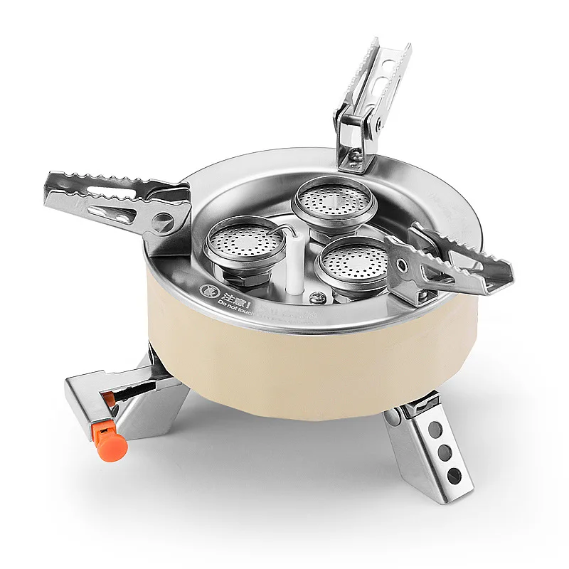 Core Camping Stove Portable Folding Windproof Stove Picnic Equipment Card Stove Fire Copper New Outdoor Blue Support Butane Gas