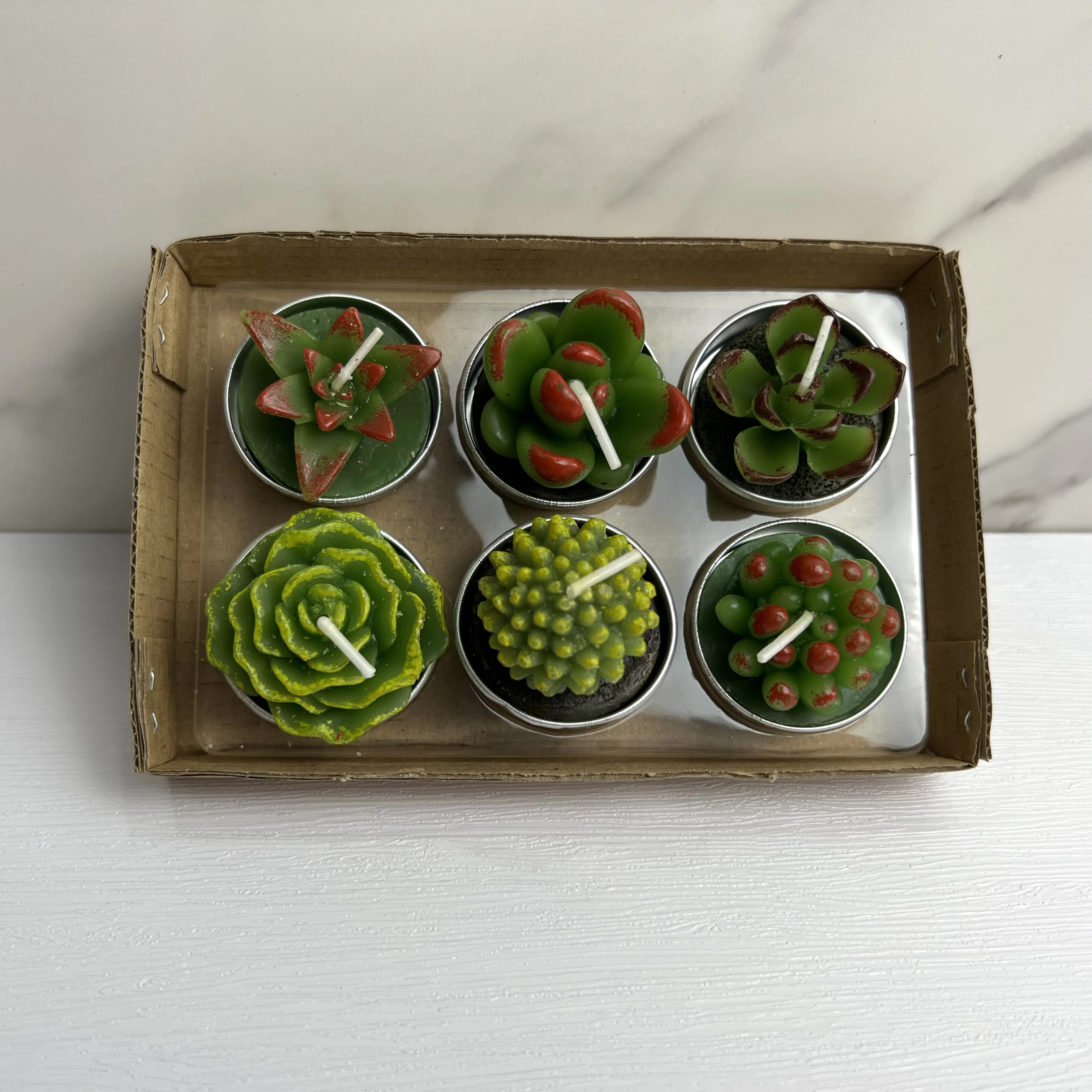 Home Decor Valentines Day Gift Multi-flavor Cute Smokeless Small Candles Kit Mini Scented Simulation Green Succulent Candle