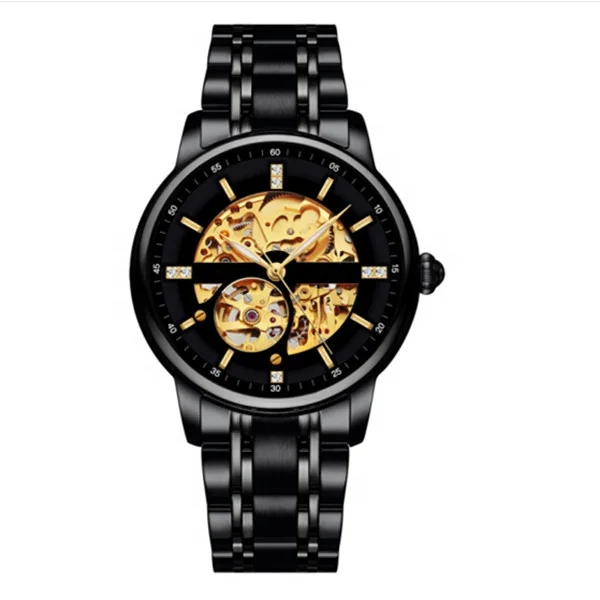 2022 модные наручные часы-скелетоны из нержавеющей стали новый дизайн механические часы goldlis для