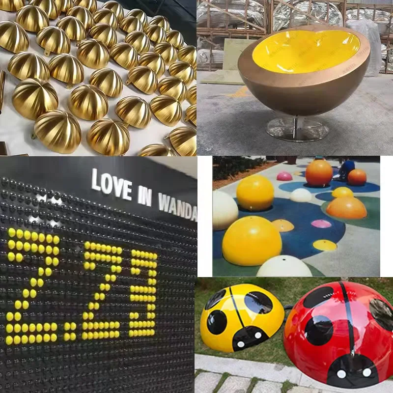 Stainless Steel Hemisphere Mirror Wall Sphere Steel hemispheres