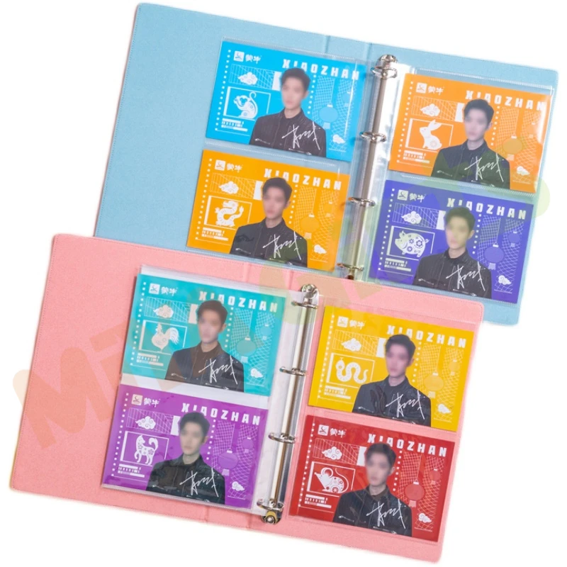 custom pu leather B5 4 ring binder 9 slot mini quote cards photocard collecting photo book album