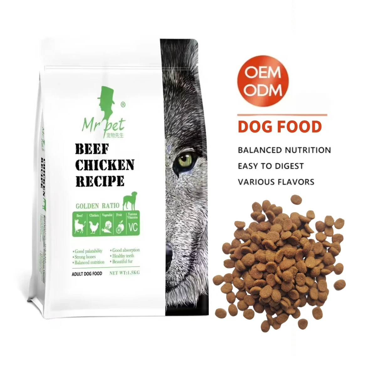 Oem Odm, высокое качество, Дри, корм для домашних животных, поставщик, завод, оптовая продажа, высококачественный питательный сухой корм для собак