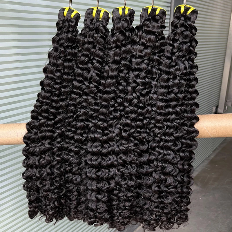 Cabello Humano Natural Human Hair Extensions Cuticle Aligned Indian Raw Hair Deep Curly Human Hair Bundles