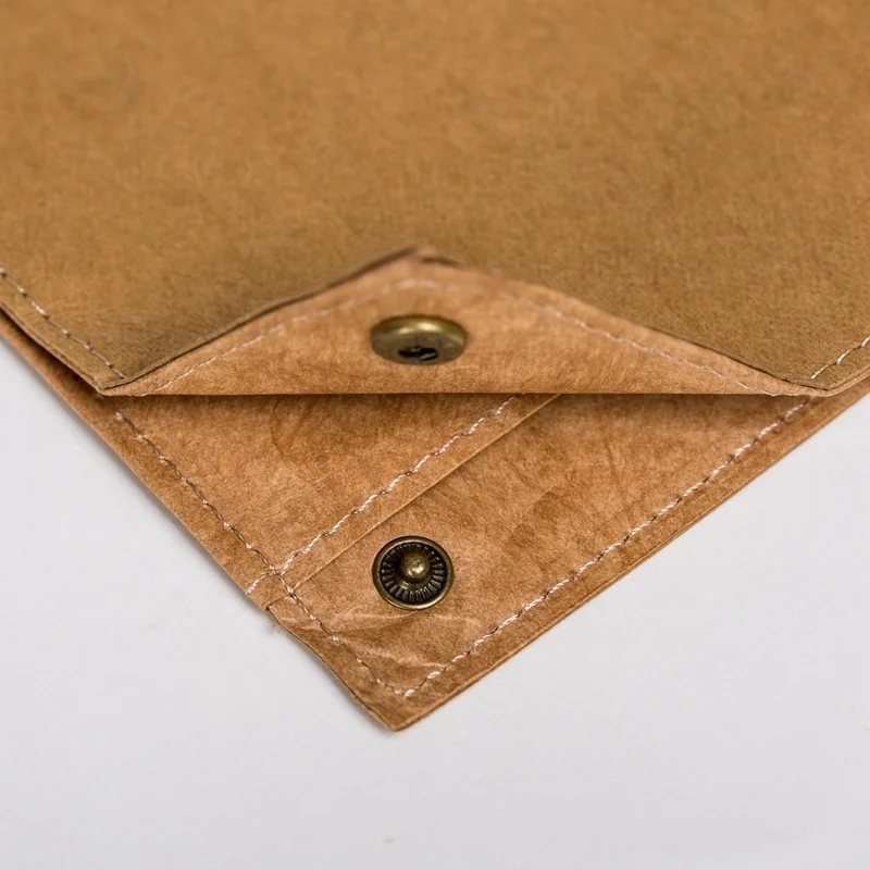 Hot Sale Waterproof Dupont Recycled Brown Paper Purse Washable Tyvek Paper Card Holder Wallet