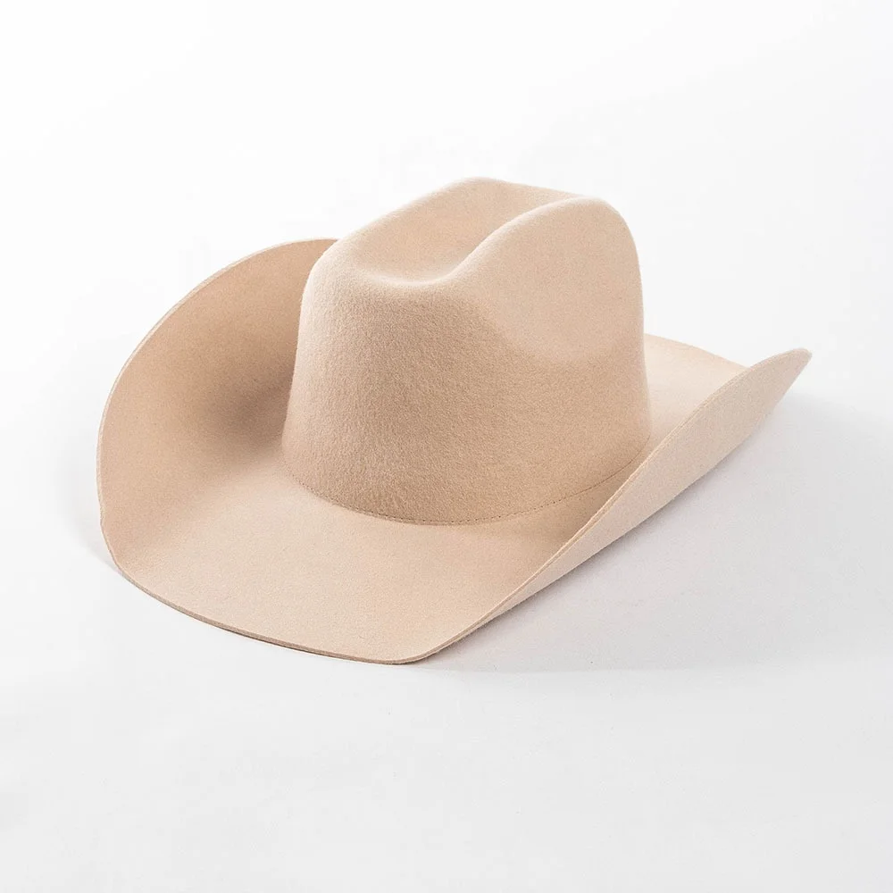 Custom embroidered western jazz felt pro cowboy cow boy cowgirl fedora felt hats supplier For men adult