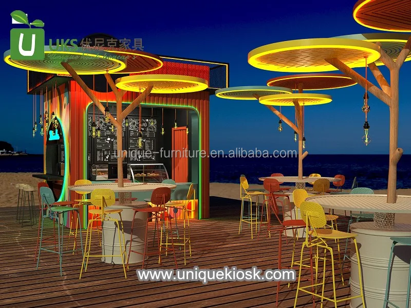 Modern Burger Booth Design Retail Bread Stand Popular Cupcake Stall Useful Beverage Cabinet for Sale