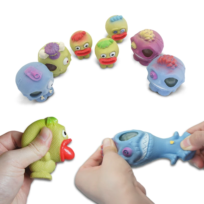 Decompression Voodoo Doll Toy Soft TPR Eyes Out Prank Toy Halloween Popular Gift Funny Toy Filled with Beads Ball