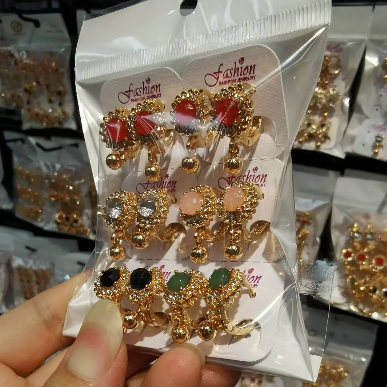 clip earring crystal huggie earring jewelry small hoop cheap discount clip on jewellery ear ring