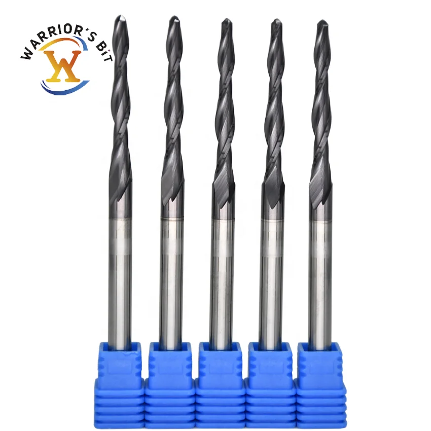 Spiral Ballnose Tapered Engraving V Bit for wood 2D 3D carving very good quality but cheap price