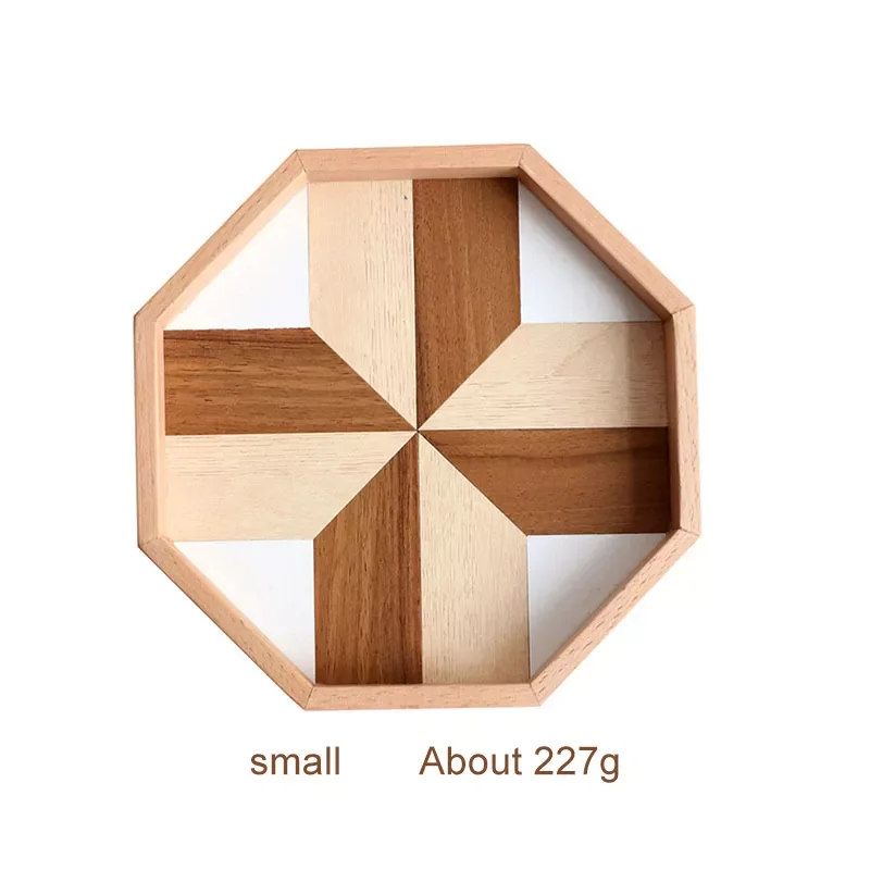 Custom creative octagonal wood plate polygon wood plate dim sum fruit plate wholesale