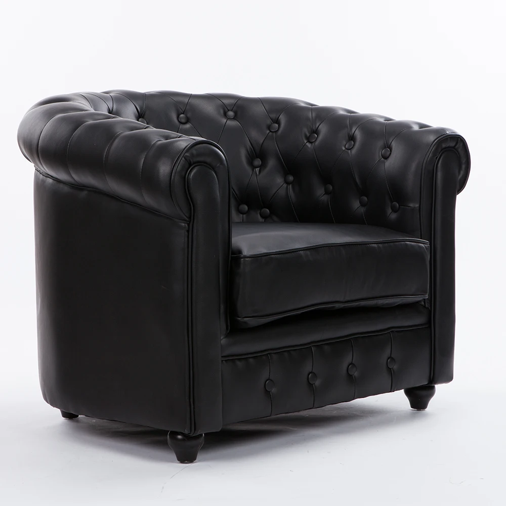 
Mid Century Leather tufted vintage sectinal bulk Chsterfield sofa 