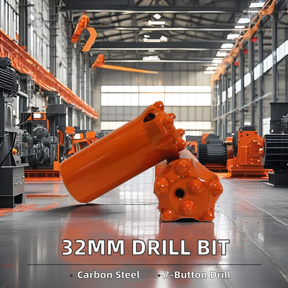 API Certified 32mm 7-Button 7-Degree Drill Bit Rod New & Used Forging Steel Drilling Tool Hard Rock Ore Mining Well Application
