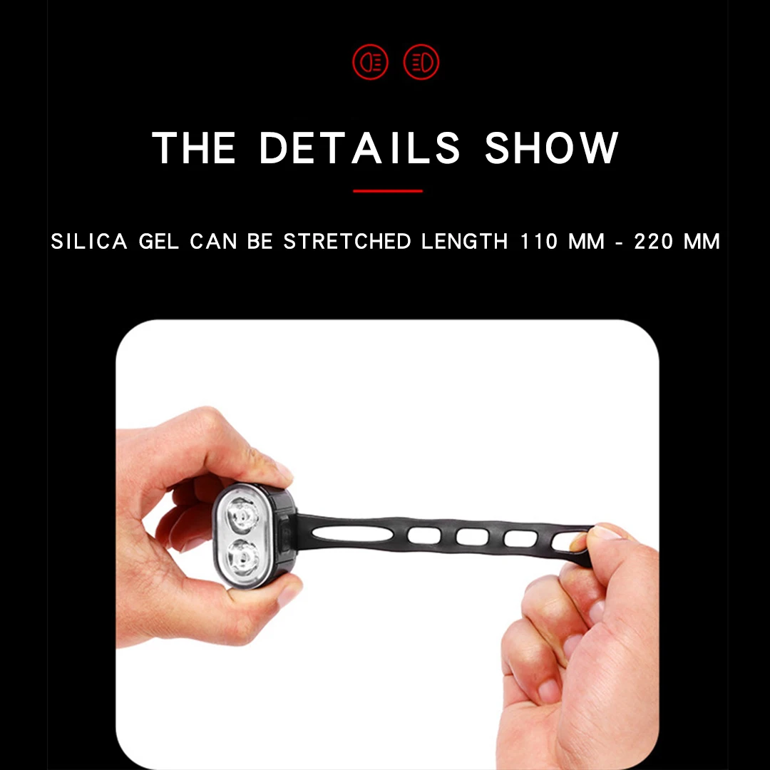 USB Rechargeable Bike Front Light White Bicycle Light Waterproof 4 Modes Bike Headlight