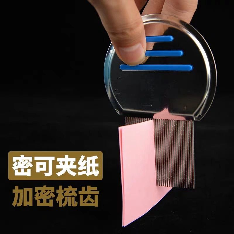Wholesale Custom Logo Factory  Price Pet Head Anti Nit Terminator Lice Metal Comb Stainless Steel Lice Comb