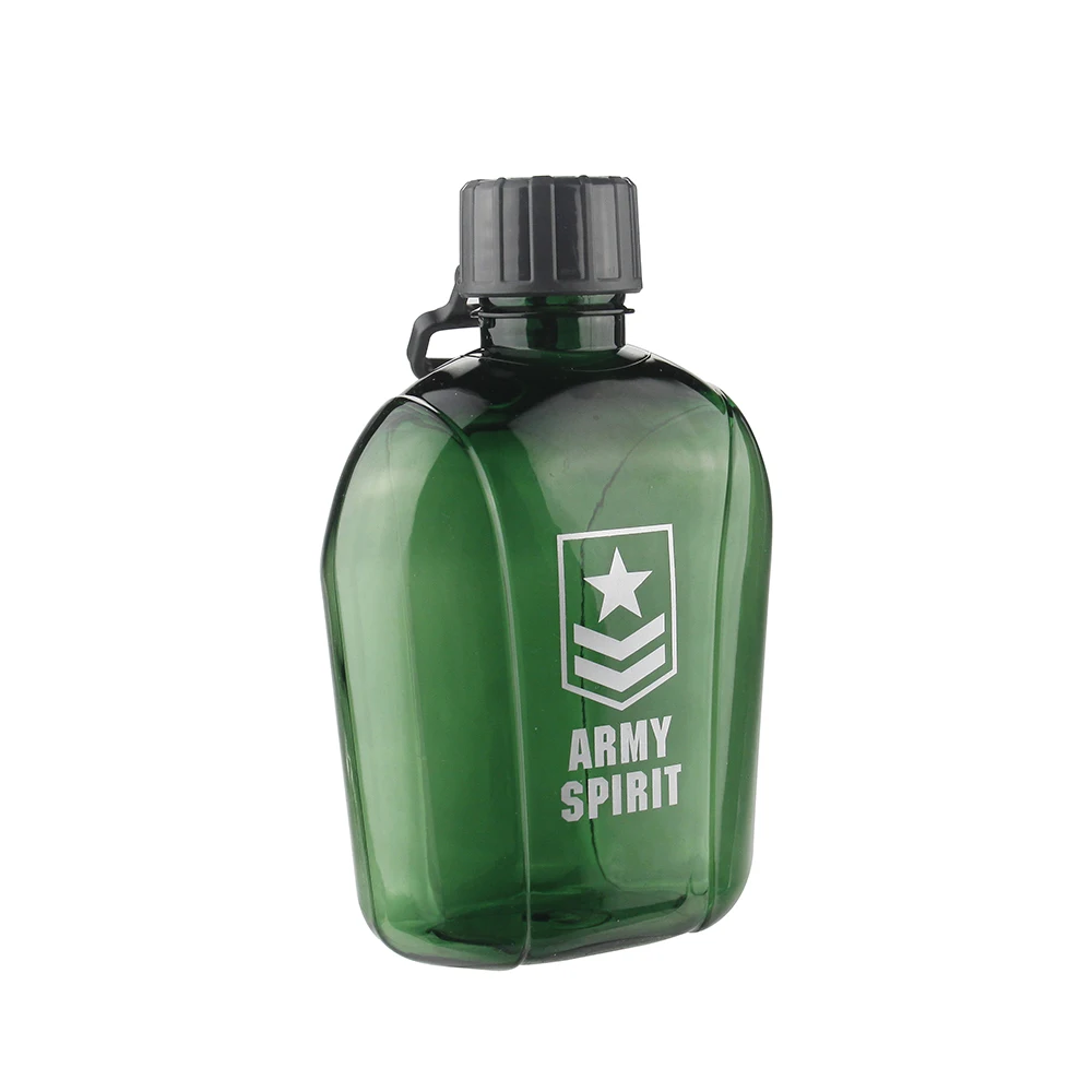 Bpa Free Custom travel Military Outdoor plastic bottle water bottle army plastic canteen sports green canteen army water bottle