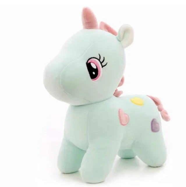 Funny Kids Green Plush Unicorn Toy Custom Big Eyes Rainbow Cute Soft Plush Unicorn Stuffed Toy