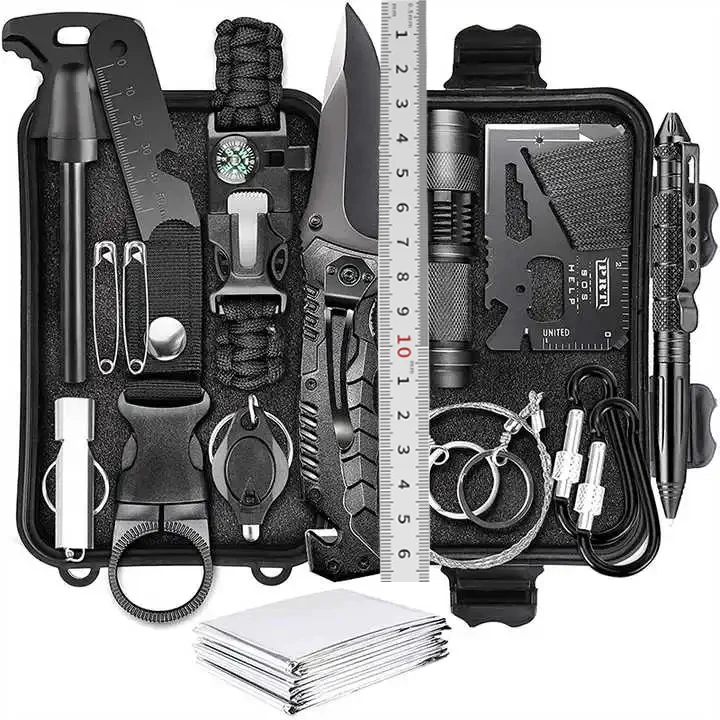 EDC 13 in 1 Multifunction Wilderness Men Gift SOS First Aid Survival Tool Kit for Outdoor Camping Accessories