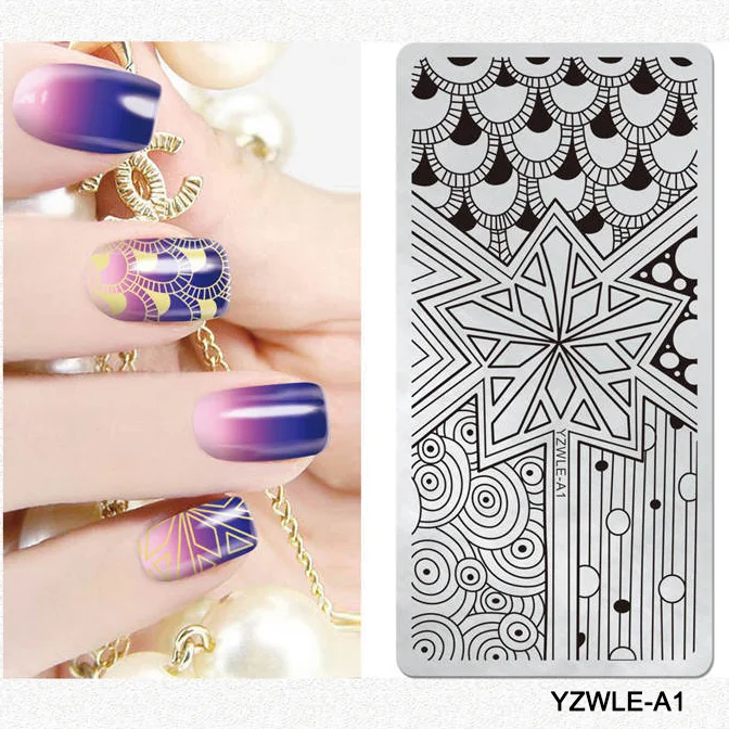 Wholesale Custom Stainless Steel Geometry Stamp Nail Art Stamping Plate