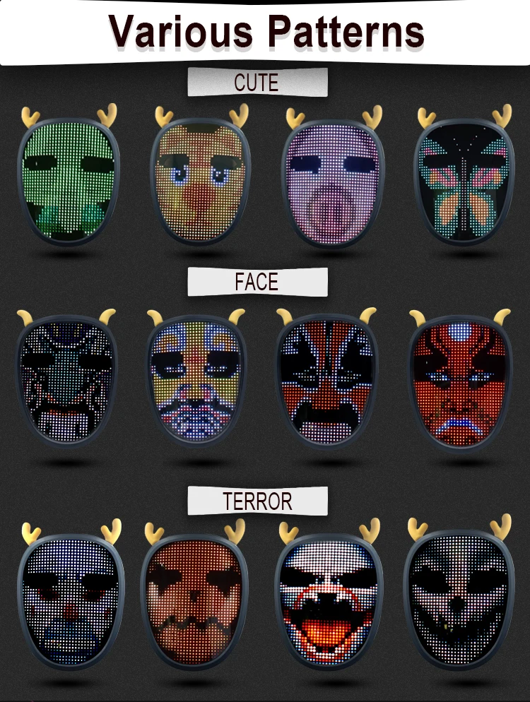 Festival Cosplay Halloween Glow Light Up Funny Mask LED Purge Masks Election Mascara Costume DJ Party Light Up Mask Neon Plastic