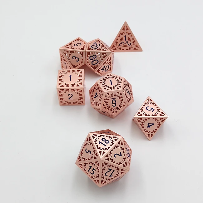 
Metal hollow dice wholesale factory custom designed metal dice sets for dnd board game entertainment 