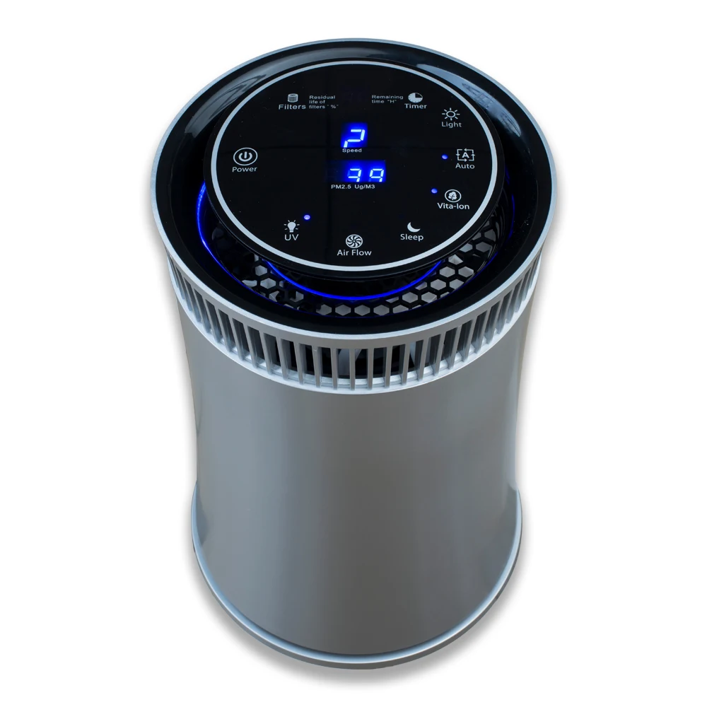Trending 2024 air purifyer round shape air purifier uv germ light air treatment HEPA Filter with photo catalyst
