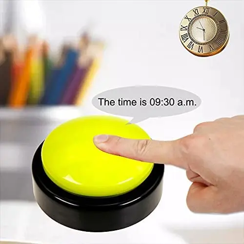 Large Button Alarm Clock BigTalking Clock for Visually Impaired Telling Time and Date for Elderly Impaired Sight Blind with Led