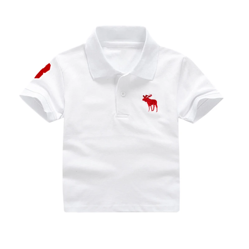 Child Clothes Summer Cotton Short Sleeves Tops Sloid Color T-shirt Kids Boys Polo-shirts