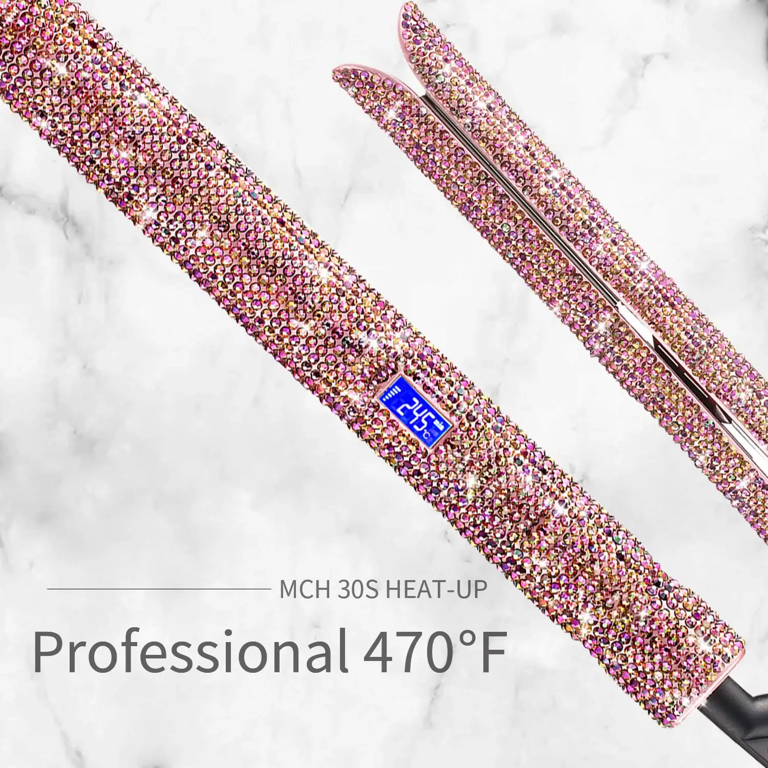 Лидер продаж на Amazon, выпрямитель для волос с кристаллами и бриллиантами, чистый керамический/титановый выпрямитель для волос со стразами, выпрямитель для волос