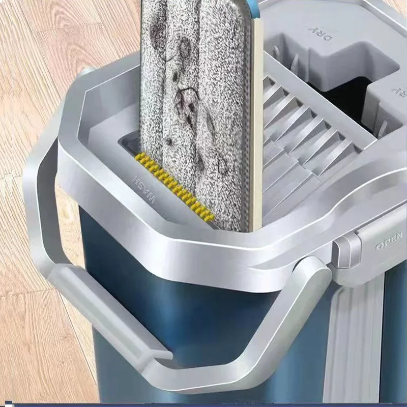 IMAXX Flat Floor Mop and Bucket Set Hands Free Home Floor Smart Cleaning System Microfiber Mop Bucket Floor Cleaning System