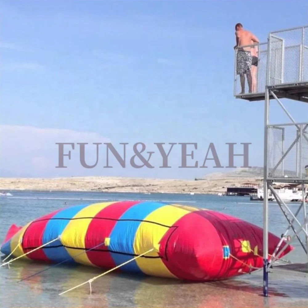 Lake sport Game PVC floating jump pillow inflatables waters catapult  inflatable water blob