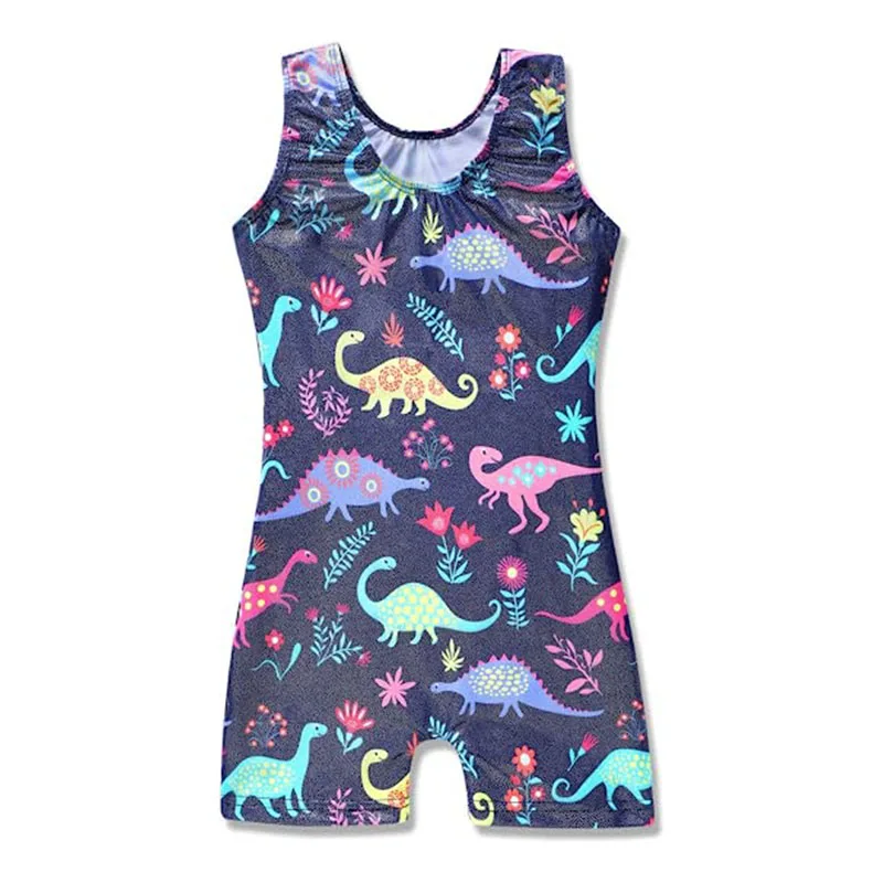 Kapeisha Training Dancewear Girls Dance Clothing 3D Printing Mystique Fabric Performance Wear Shiny Gymnastics Leotard For Girls