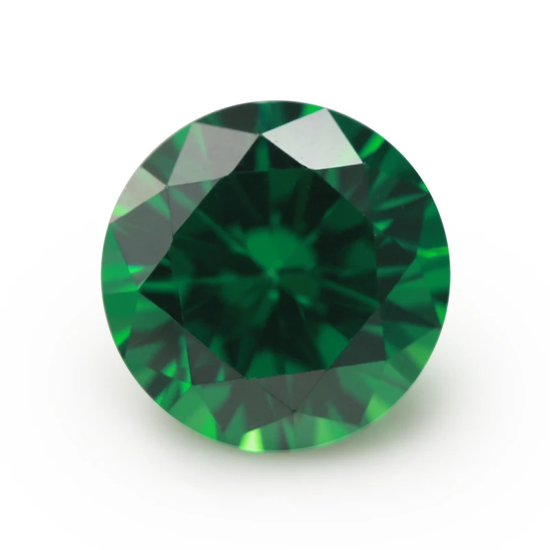 Wuzhou Bocarman Artificial diamond Synthetic CZ gemstone Factory wholesale green color round shape loose Cubic Zirconia