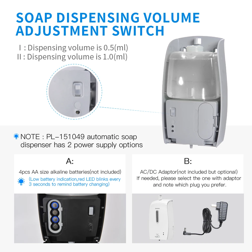 SVAVO Automatic Alcohol Hand Sanitizer Dispenser 600ml Smart Sensor Dispenser with stand PL-151047