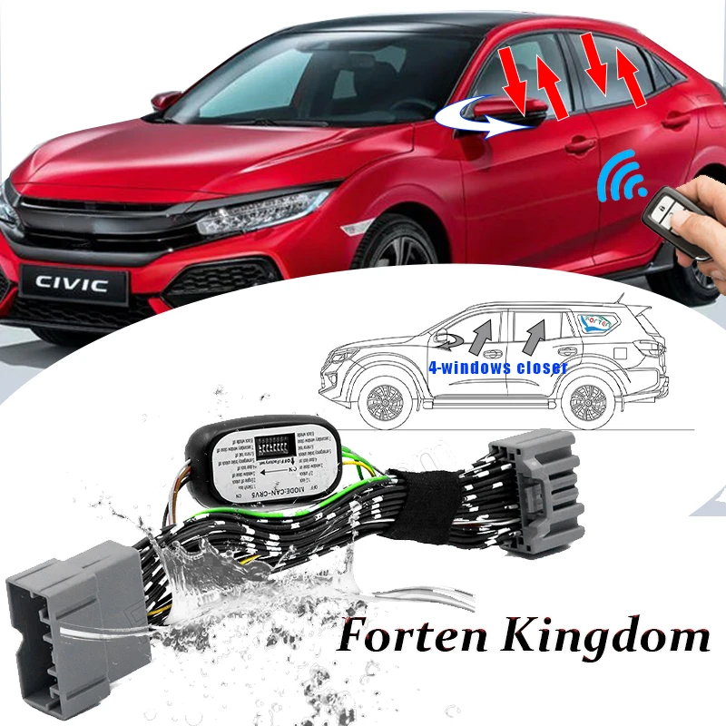 Car Automatic Window Close Kits Closer Module Automatic Folding Mirrors For Honda Civic 2016-2024 Automotive Electronic Parts