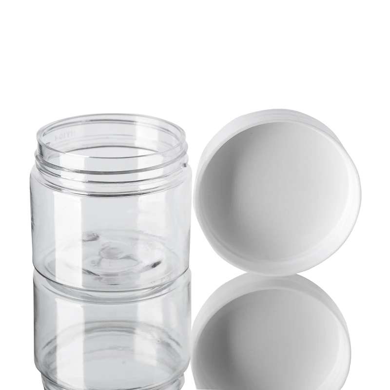 60g  2oz Clear Empty Plastic PET Slime Container Jar with White Lid