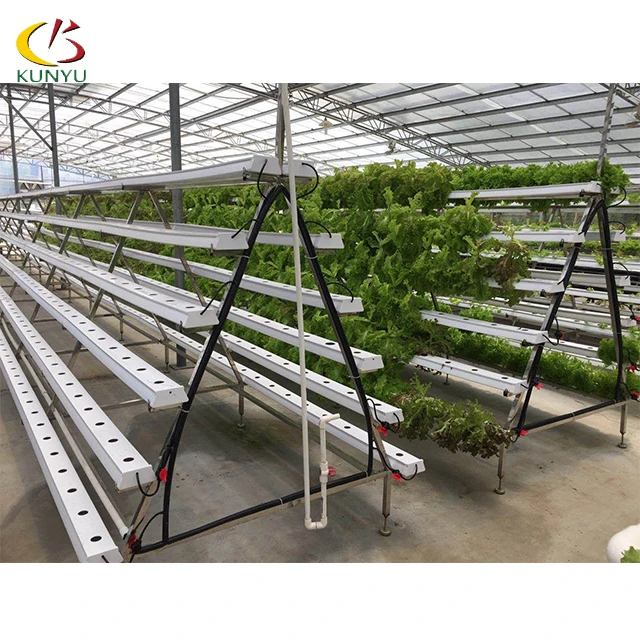 2020 Low Cost indoor hydroponic multi span greenhouse nft PVC tube growing system with pump accessories vertical hydroponic