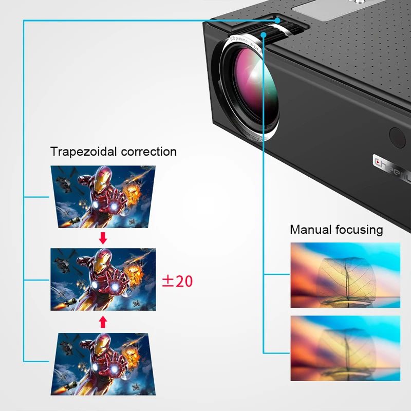 
Portable CHEERLUX C8 HD Projector Home Theater LCD LED support 1080P Projector mini projector 
