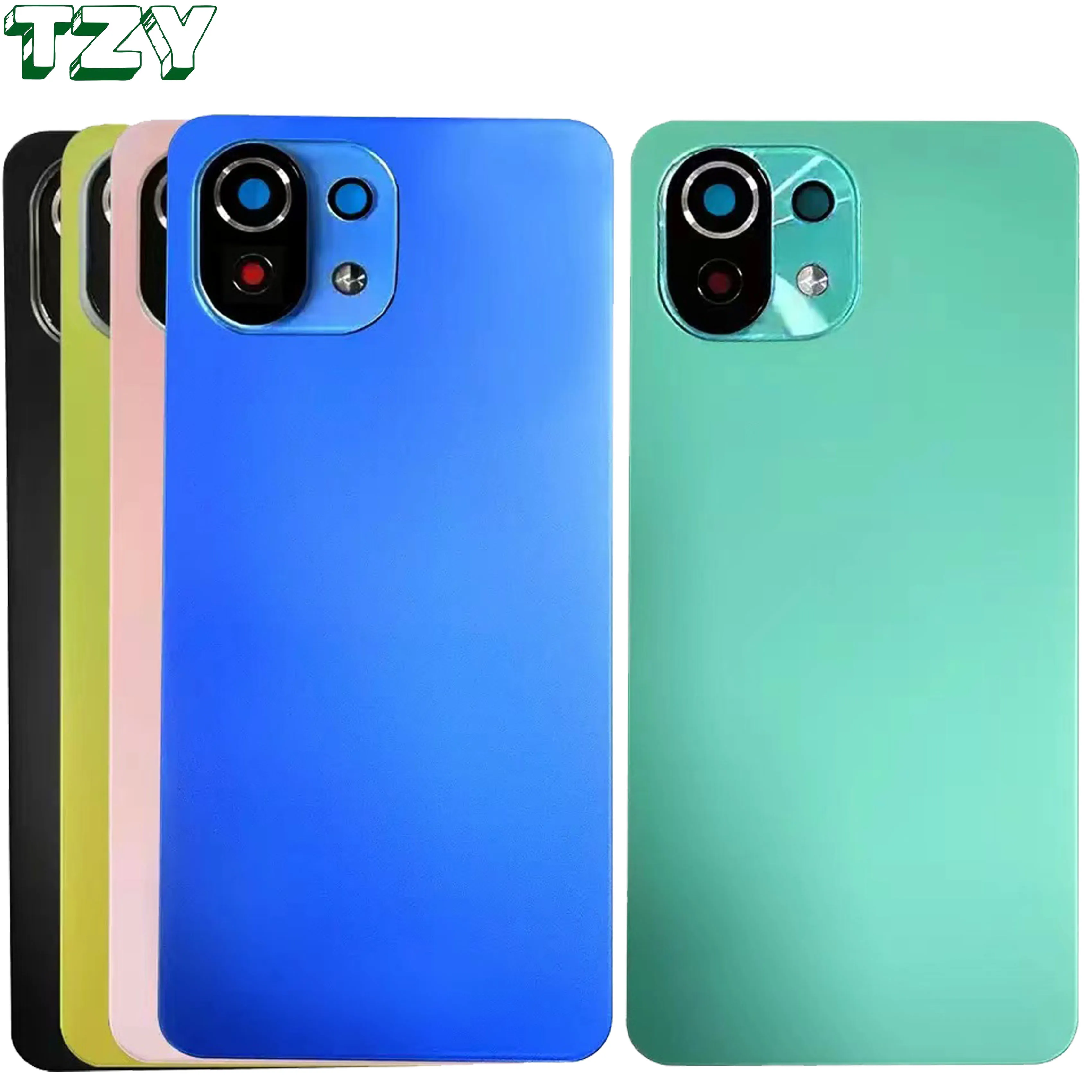 Phone Back Battery Cover For Xiaomi Mi 11 Lite  Rear Case Housing Glass Replacement Parts