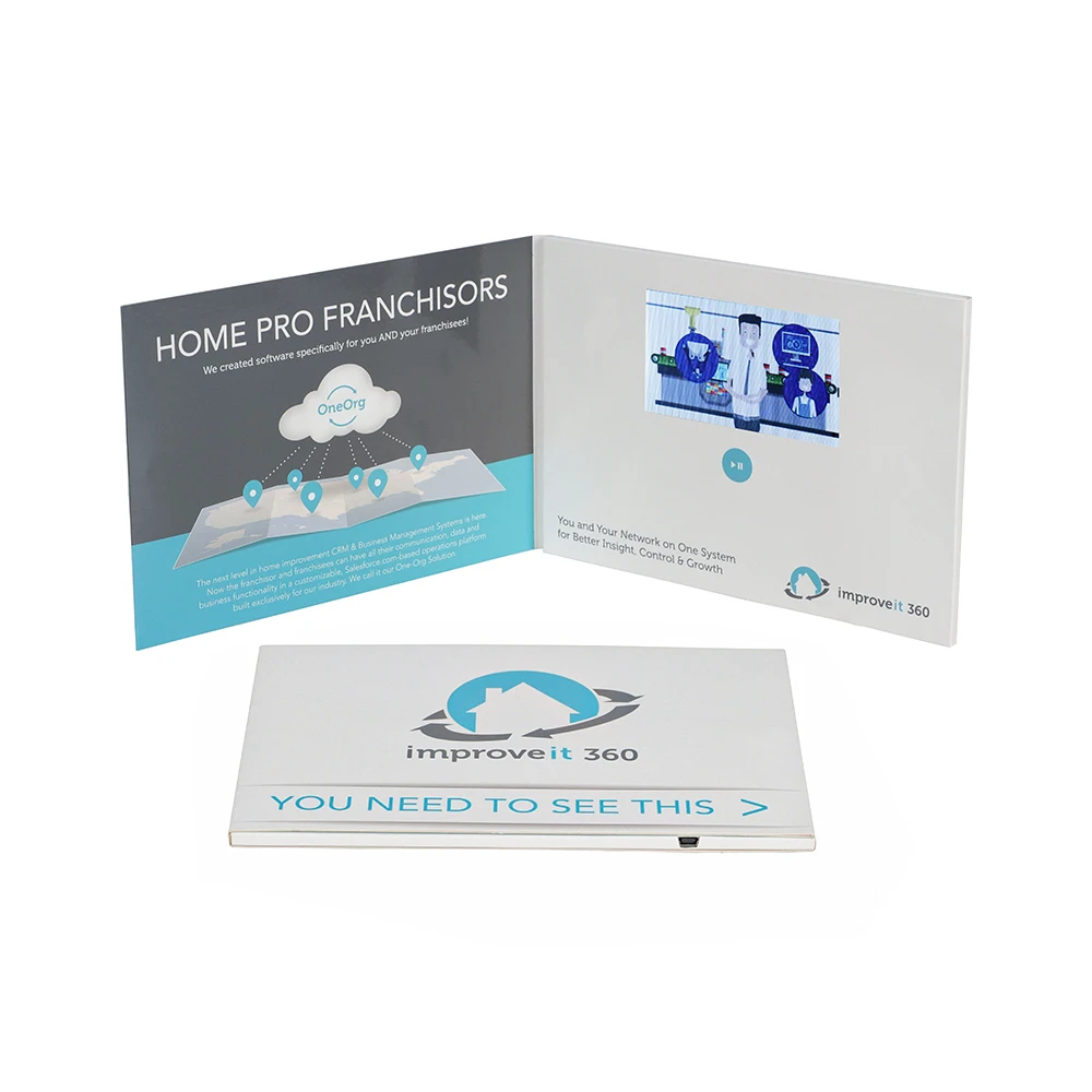 
4.3inch lcd video postcards gift in print LCD video brochure 