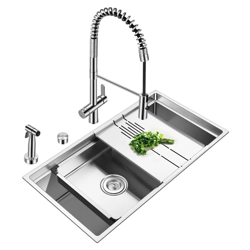 invisible sink high pressure black nano 304 stainless steel kitchen sink