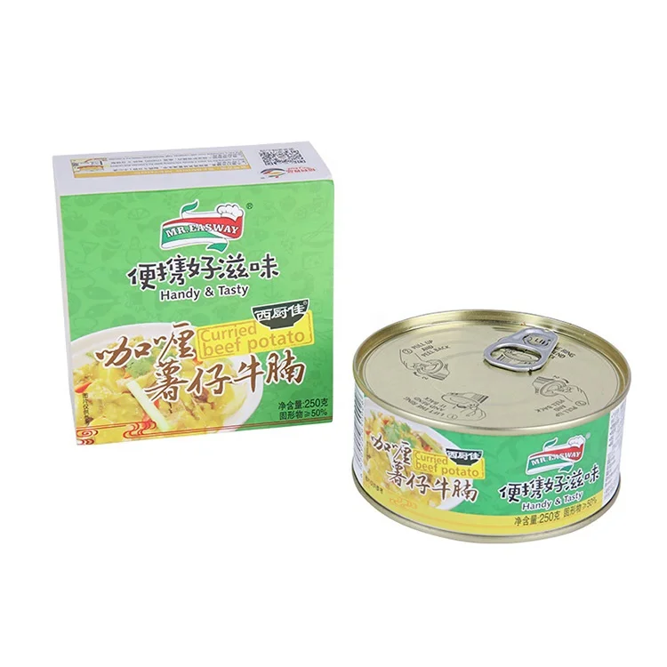 Hot Sale High Quality 250g Beef Brisket With Curry Potato Tenderloin Canned Food