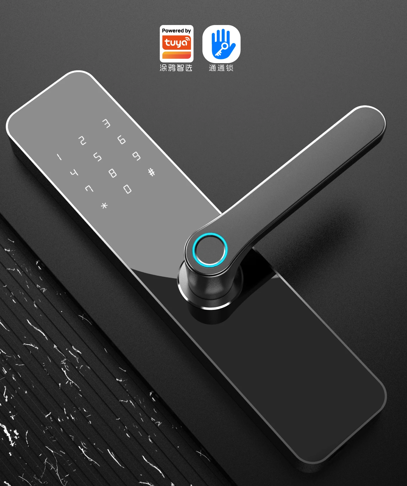 TOPTEQ Tuya Zigbee Wifi Lock Digital Electronic Lock Card Readers Magnetic Lock Handle