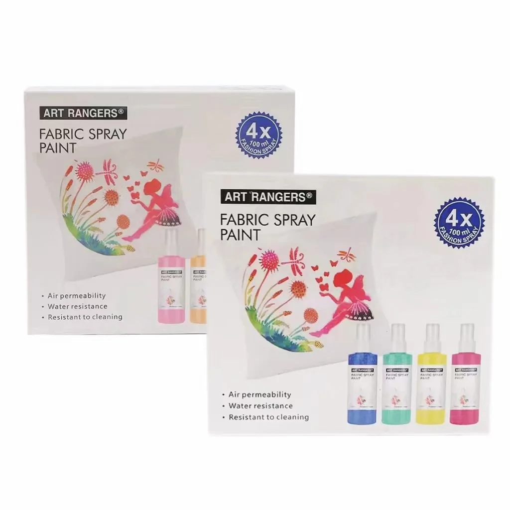 Art rangers FABRIC SPRAY PAINT,4 X 100 ml primary colors/ pastel colors for diy art painting
