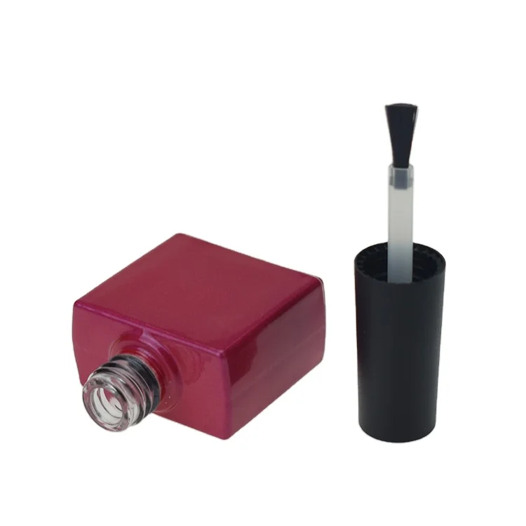 
empty pink square custom 15ml nail gel polish round bottle 15ml packaging 