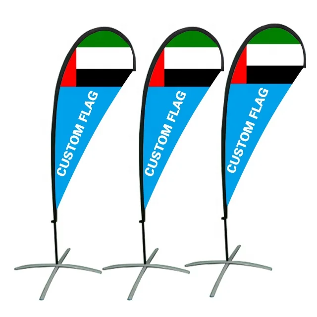 CUSTOM FLAG 3x5ft Beach banner wing flag with fiberglass flag pole giant telescopic Advertising Wind Outdoor Custom Feather